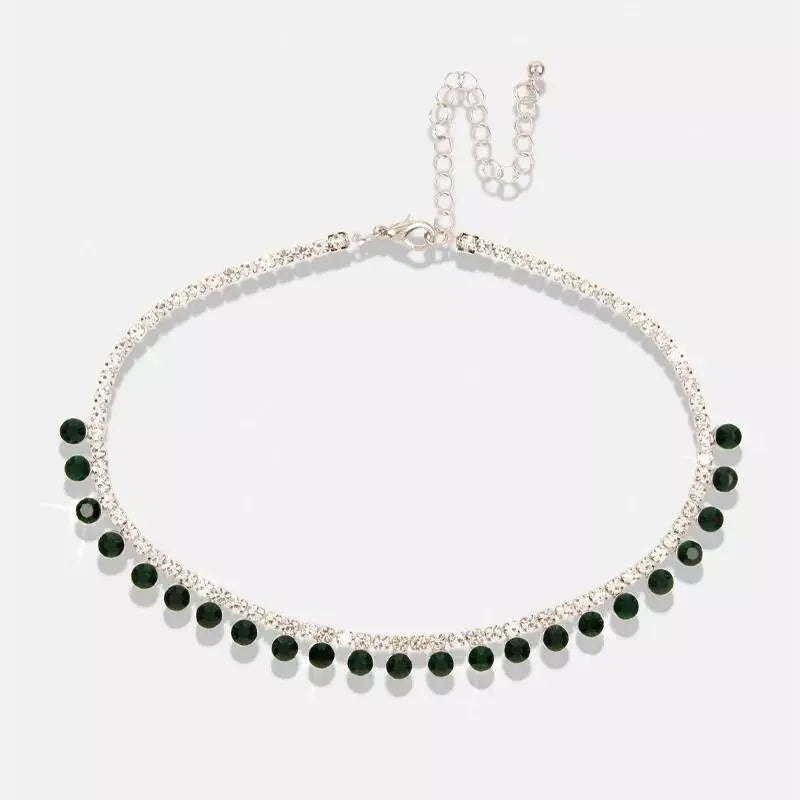 Women Rhinestone Drop Gem Pendants Necklace Necklace Choker Mini Crystals JettsJewelers