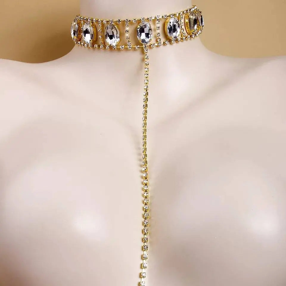 Women Rhinestone Gem Pendants Necklace Necklace Choker JettsJewelers