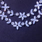 Womens 2 Layered Flower Cubic Zirconia Necklace JettsJewelers