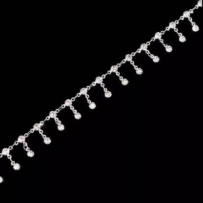 Womens Drop Water Drop Rhinestone Gem Pendants Necklace Choker JettsJewelers