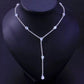 Womens Multi Rhinestones Chain Long Tassel Y Necklace Crystal Collar Necklace Choker JettsJewelers