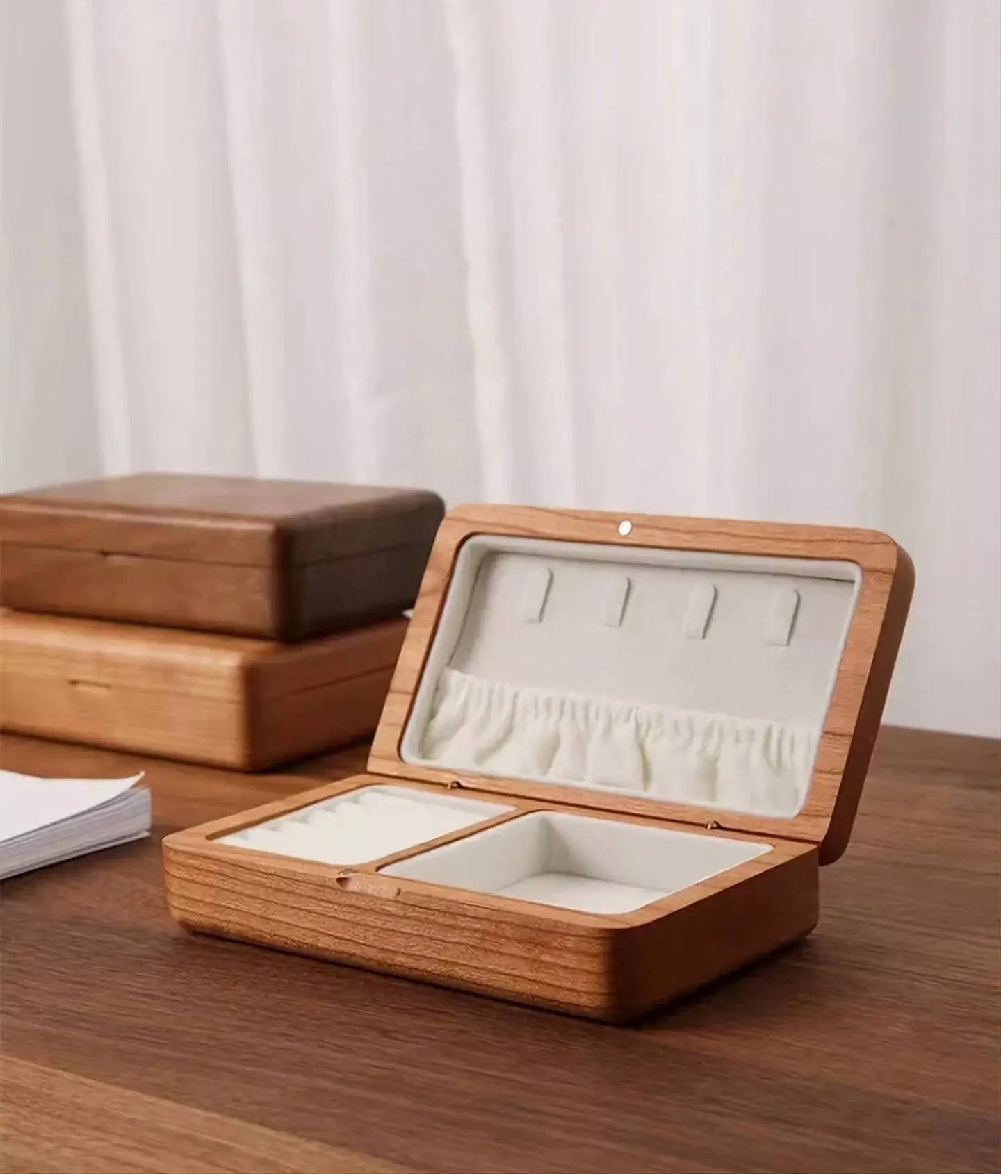 Wooden Jewelry box for Woman Jewelry Storage Case, Magnetic Closure, Jewellery Organizer Holder JettsJewelers