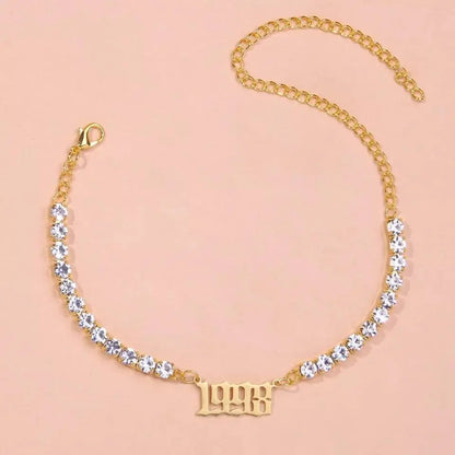 Year Rhinestones Anklet Foot Jewelry for Women Beach Barefoot Chain Bracelet On the Leg Accessories Gift JettsJewelers