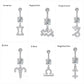 Zodiac Sign Belly Button Rings 316L Surgical Steel Belly Rings, 14G Butterfly Belly Button Ring Dangling CZ Belly Piercing Jewelry for Women JettsJewelers
